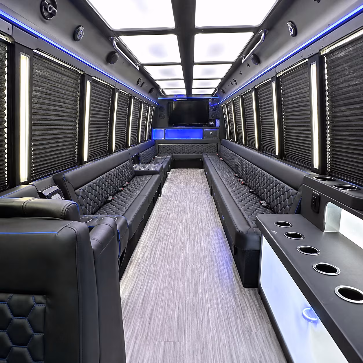 blacksburg party bus rental interior