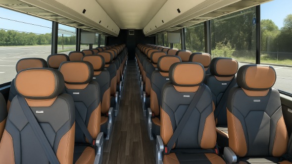blacksburg 50 passenger charter bus inside