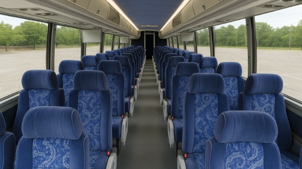 blacksburg 56 passenger charter bus inside