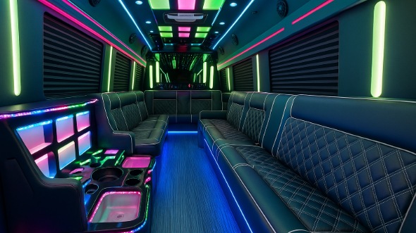 blacksburg party bus rental interior
