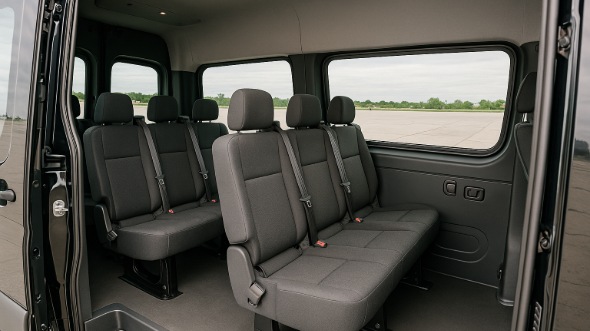 blacksburg sprinter van with driver inside