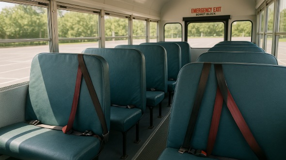 Interior of Charter Bus Company Virginia Beach's School Bus in Virginia Beach